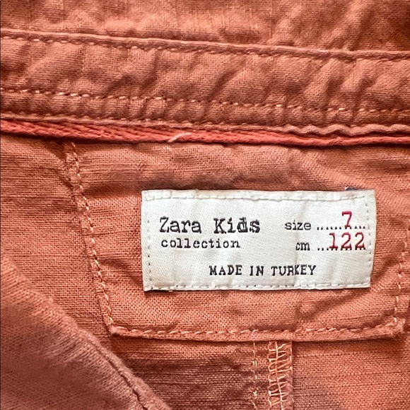 Zara Kids Rust Button-Down Shirt - Picture 2 of 6